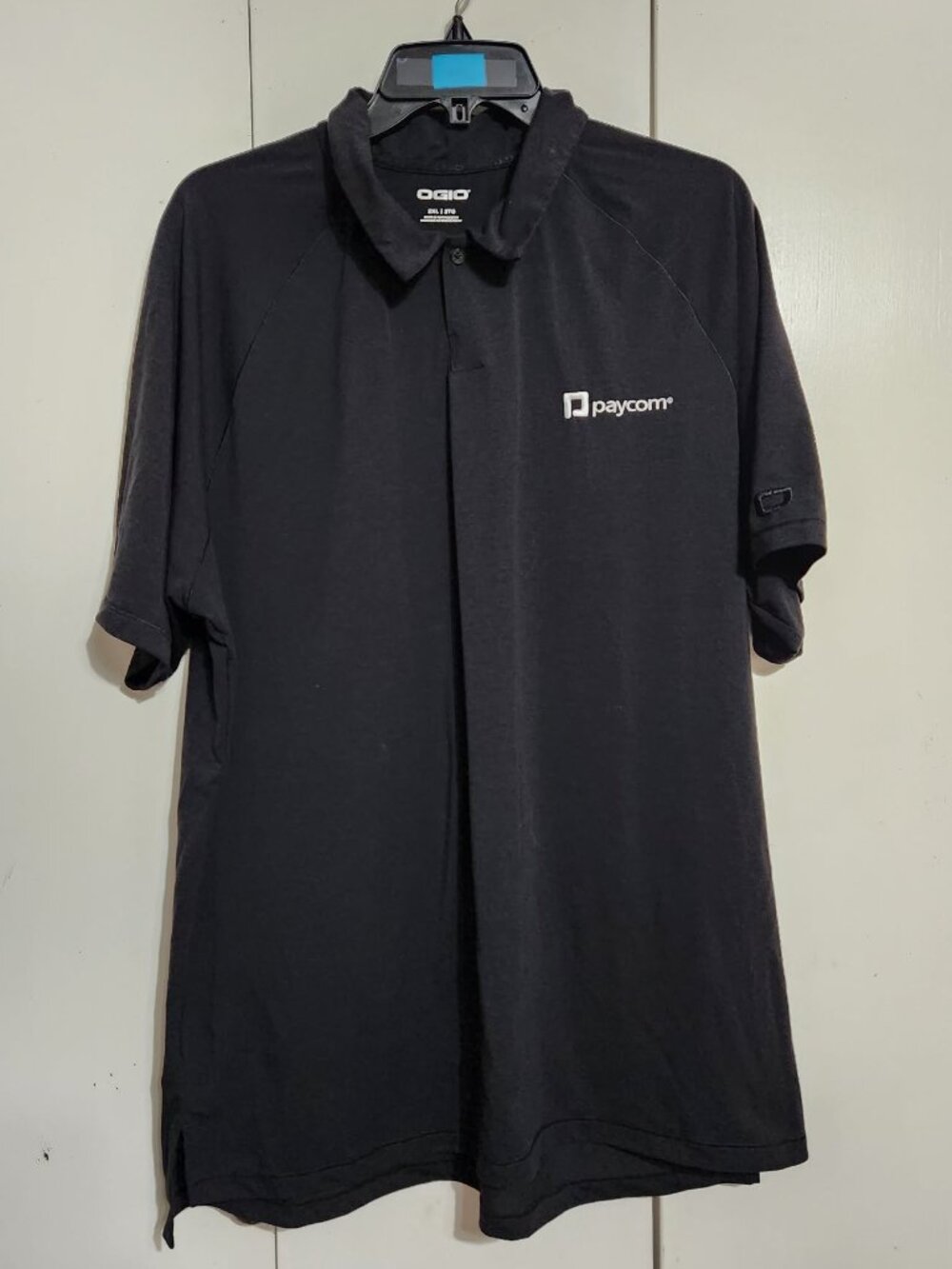 OGIO Mens Polo Shirt 2XL Black Short Sleeve Paycom Logo Employee Golf Top